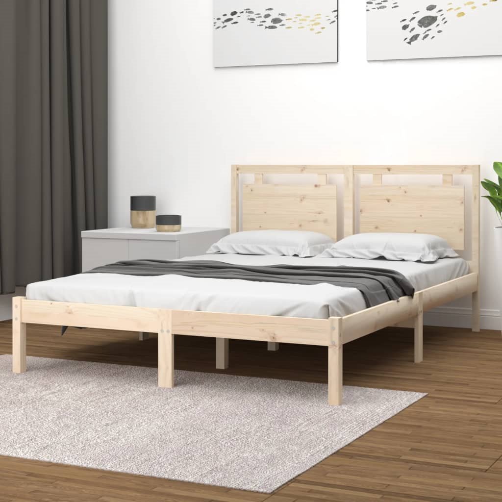 Estructura de cama de madera maciza King Size 150x200 cm - Conforama