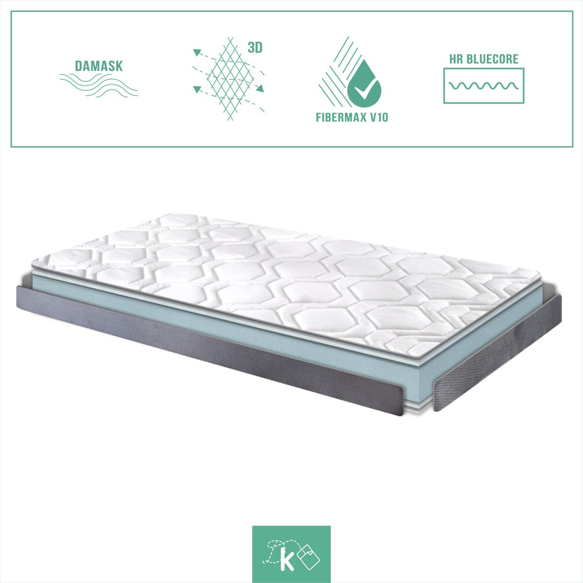 Colchon de espuma ORION CONFORT 90X180, Altura 14 CM, Reversible, Adaptable  y transpirable Ideal para camas nido