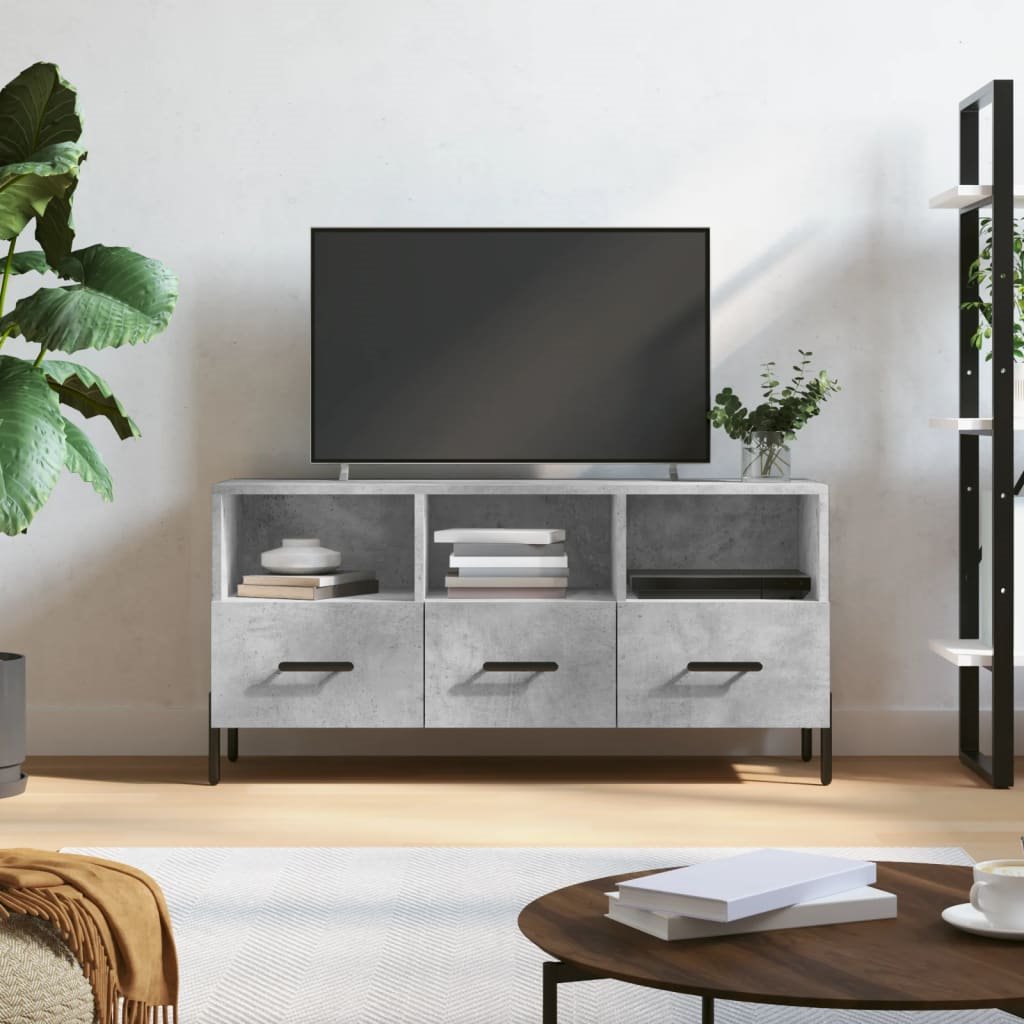 Galad mueble TV 200 cm moderno 2 puertas 3 cajones gris roble Galad