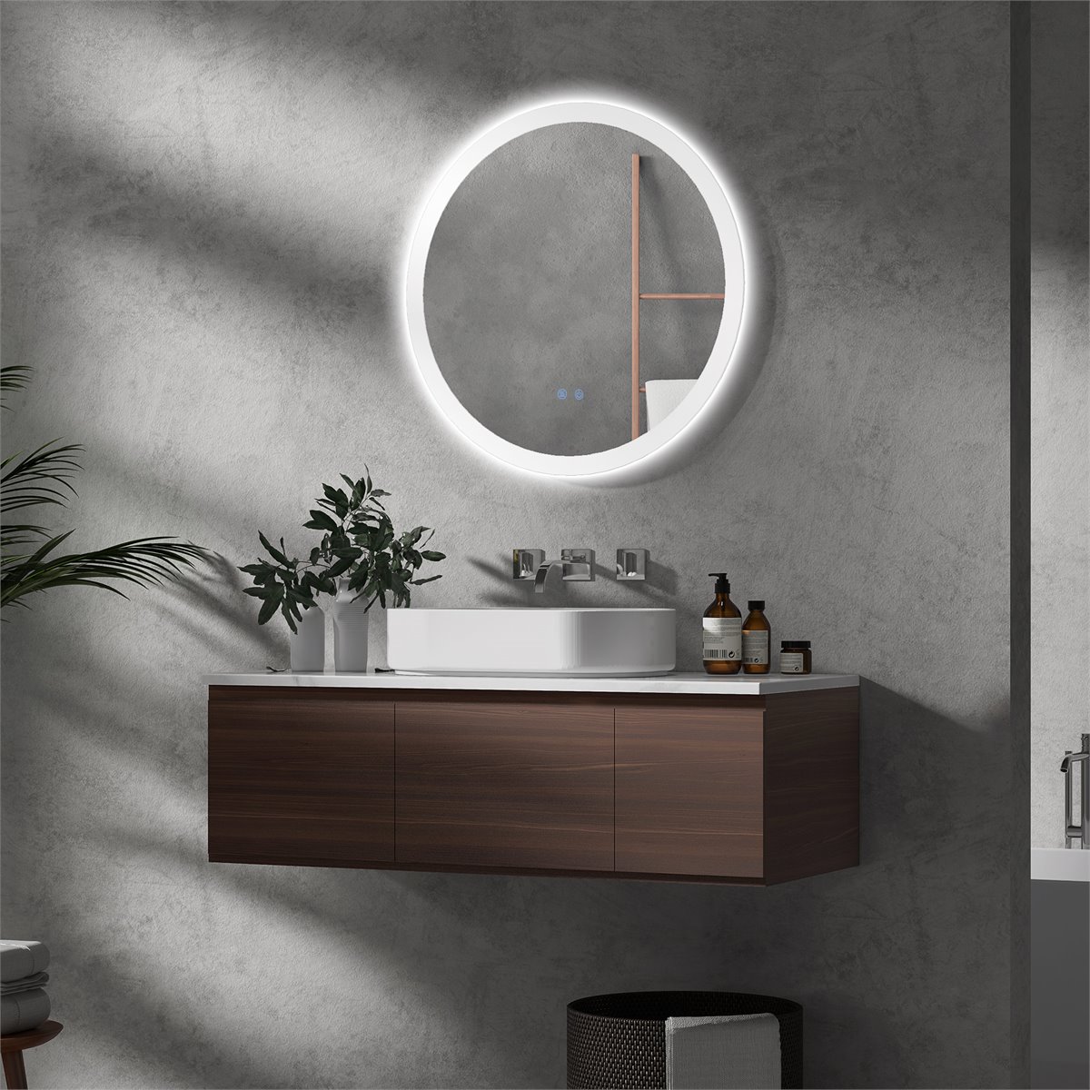 Espejo de baño LED de 80 x 60 cm, con luz Blanco Frío, Antivaho, Espejo de  Baño con Iluminación Táctil Montaje en Pared, IP44 (Horizontal/Vertical) :  : Hogar y cocina