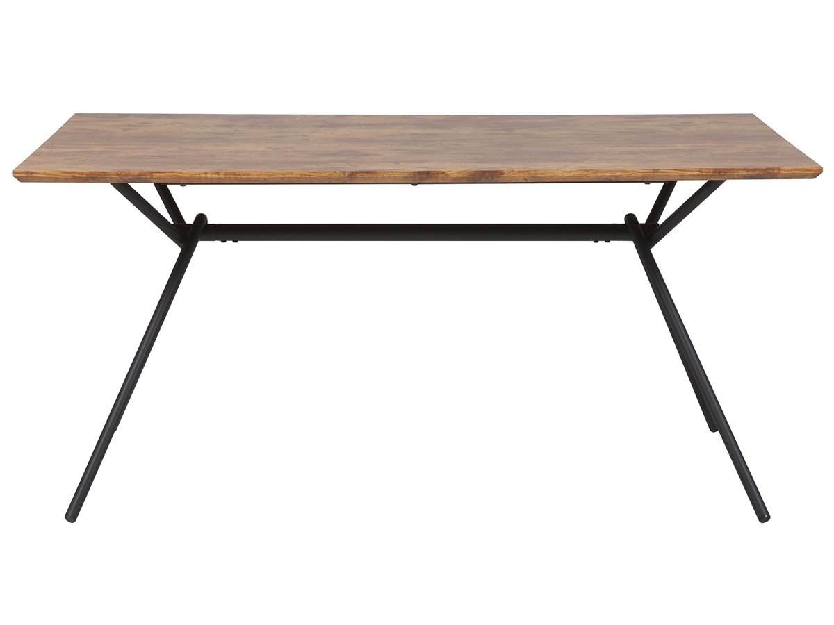 Mesa de comedor madera oscura/negro 160 x 80 cm SARITAS 