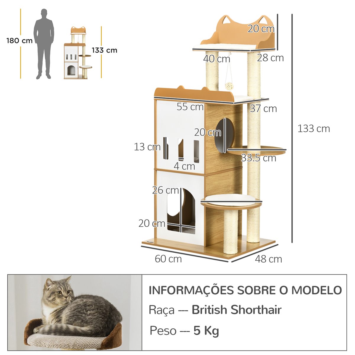 Pawhut Rbol Rascador Para Gatos Cm Torre Para Gatos Rascador Para Gatos Con Cuevas