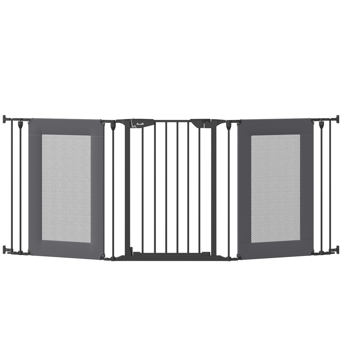 PawHut barrera de seguridad extensible para escaleras gris para