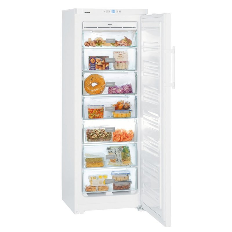Congelador vertical barato con 7 cajones.