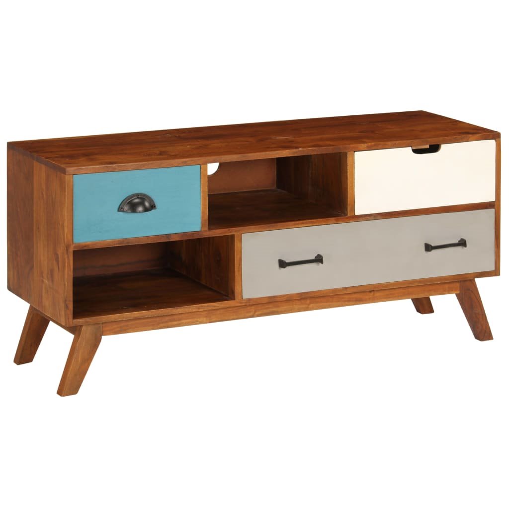 Mueble TV Alen 3 cajones de madera maciza de acacia 165 x 50 cm en