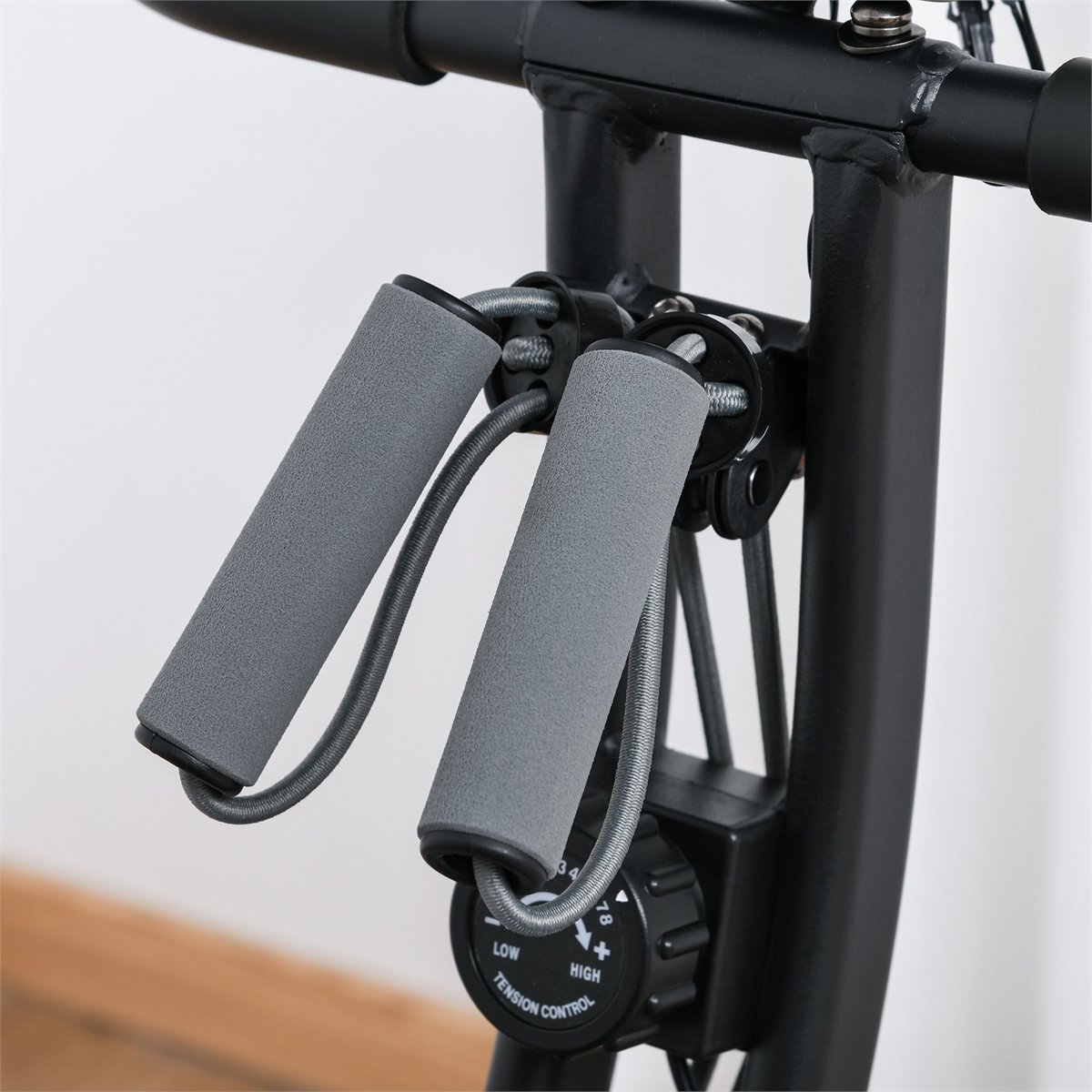 Bicicleta estática plegable con contador de pulsos y pantalla LCD de altura  y resistencia regulables negra Homcom