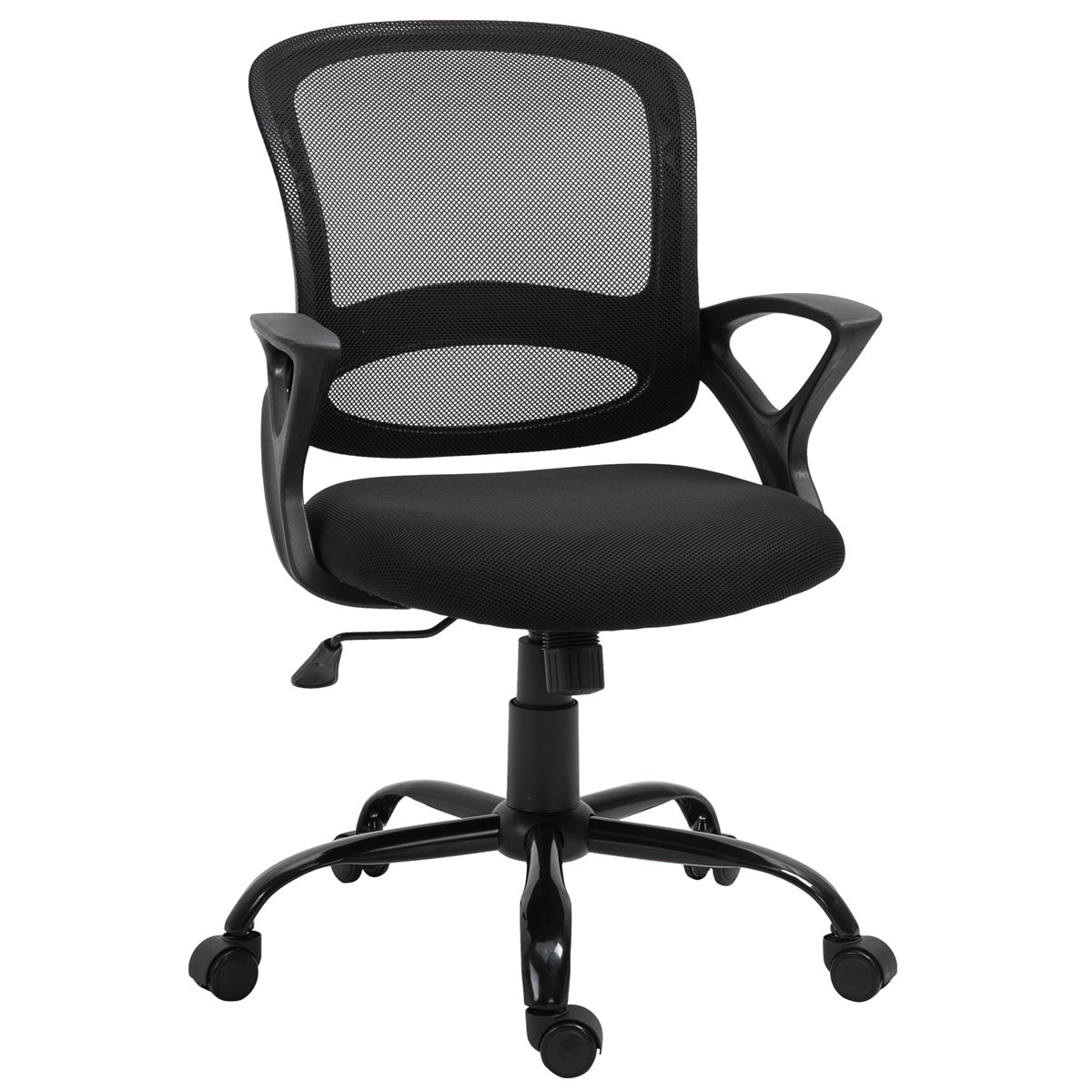 Vinsetto Silla de oficina en casa con respaldo medio, silla de tareas con  inclinación, giro de 360°, silla de escritorio acolchada con altura