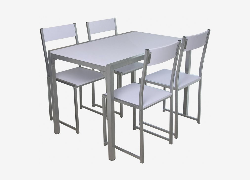 Conjunto mesa Niza 110x70 cm fija con 4 asientos