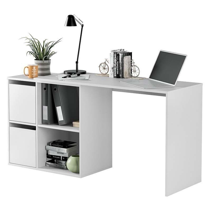 Mesa Escritorio con 2 Cajones, Mesa de Despacho, Mesa de Oficina, Color  Blanco, Medidas: 120 cm (Ancho) x 45 cm (Fondo) x 77 cm (A