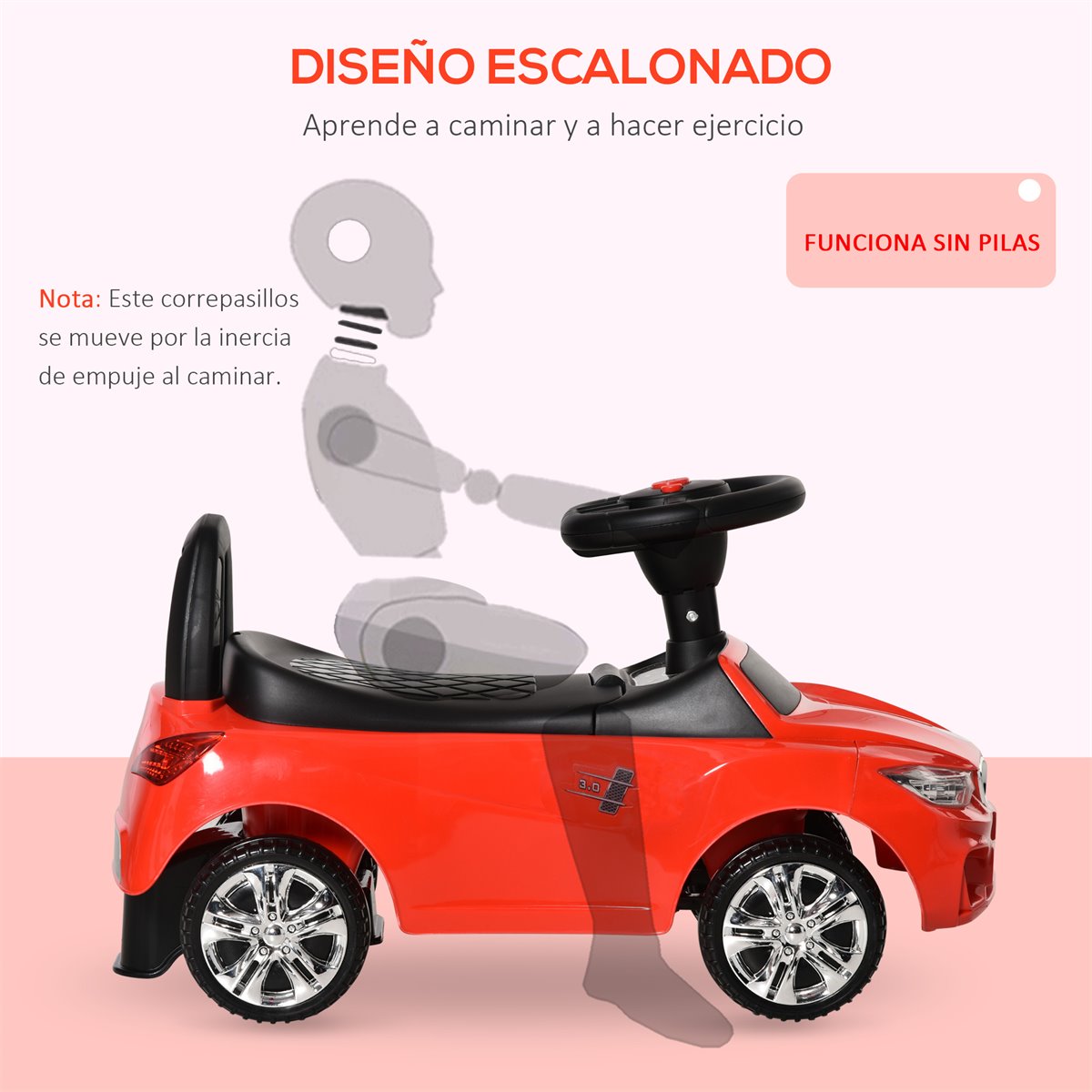 HOMCOM Moto Correpasillos para Bebés Mayores de 1 Año Andador