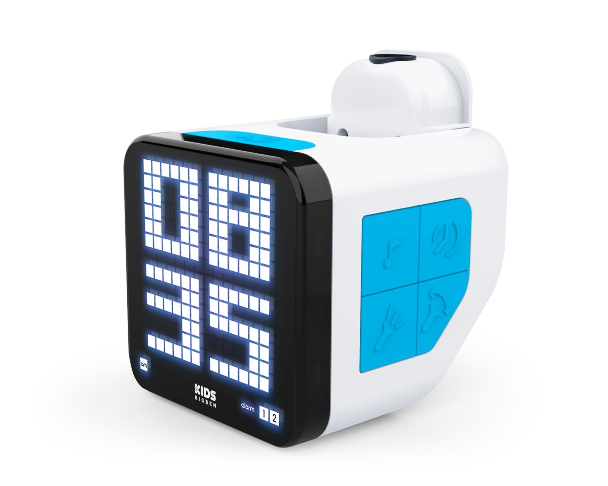 Reloj despertador digital azul con proyector y ángulo de proyección  ajustable RCUBEBCRS - Conforama