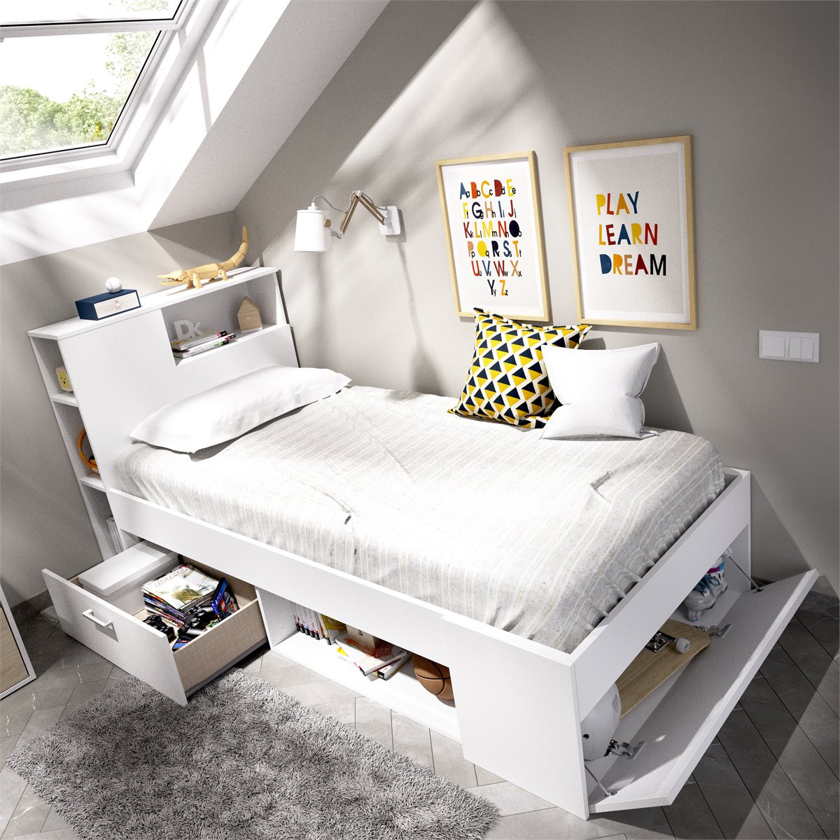 Dormitorio Compacto 90 x 190 cm
