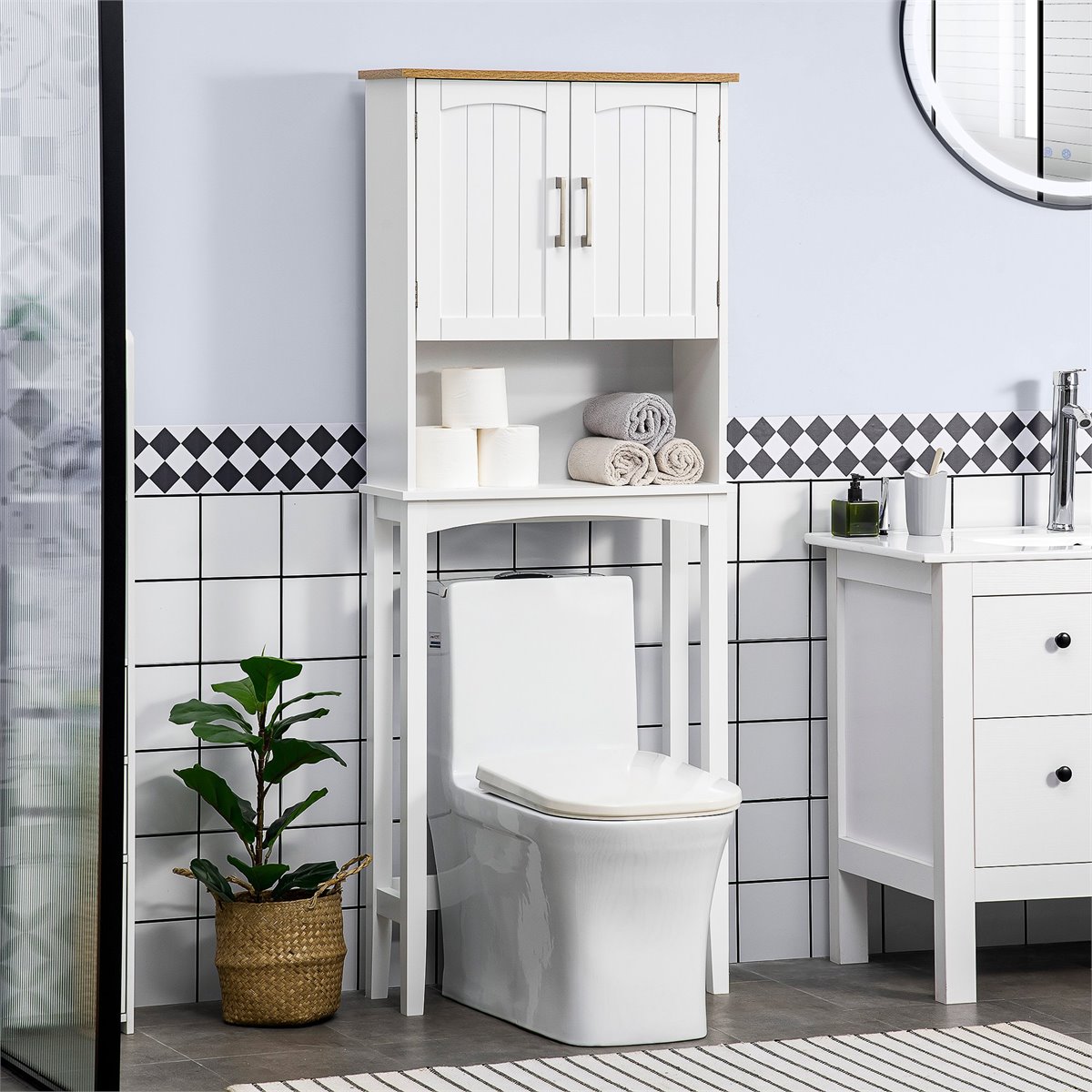 Mueble Para Baño Sobre Encima De Inodoro Sanitario Estantes Almacenamiento  Nuevo
