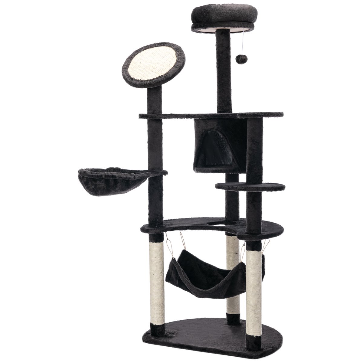 PawHut Árbol para Gatos Grande Altura 146 cm con Plataformas Cueva