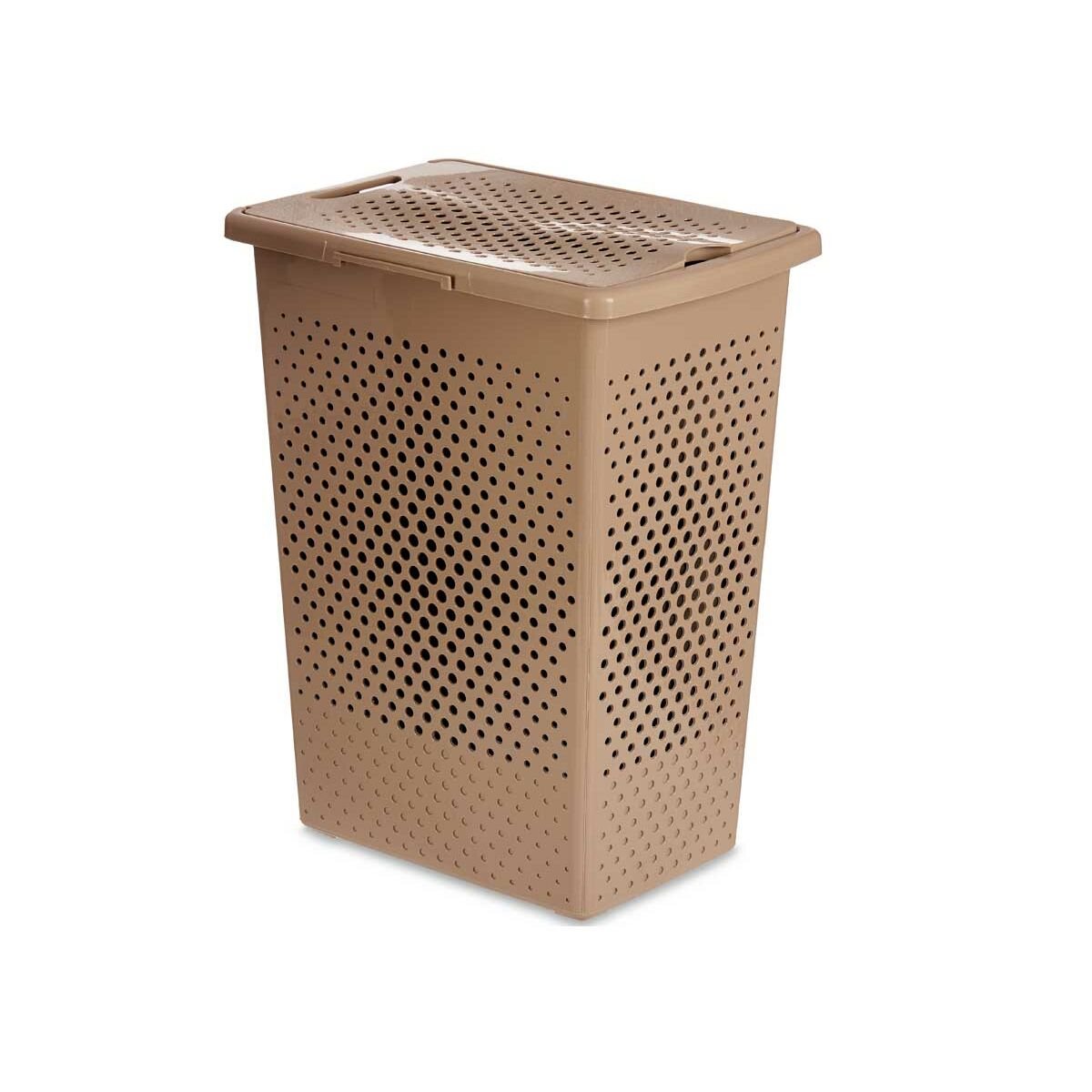 1 Cesto Ropa Sucia Rectangular con 2 Compartimentos, Cubo Colada, Canasta  con Tapa, Bambú, 95 L