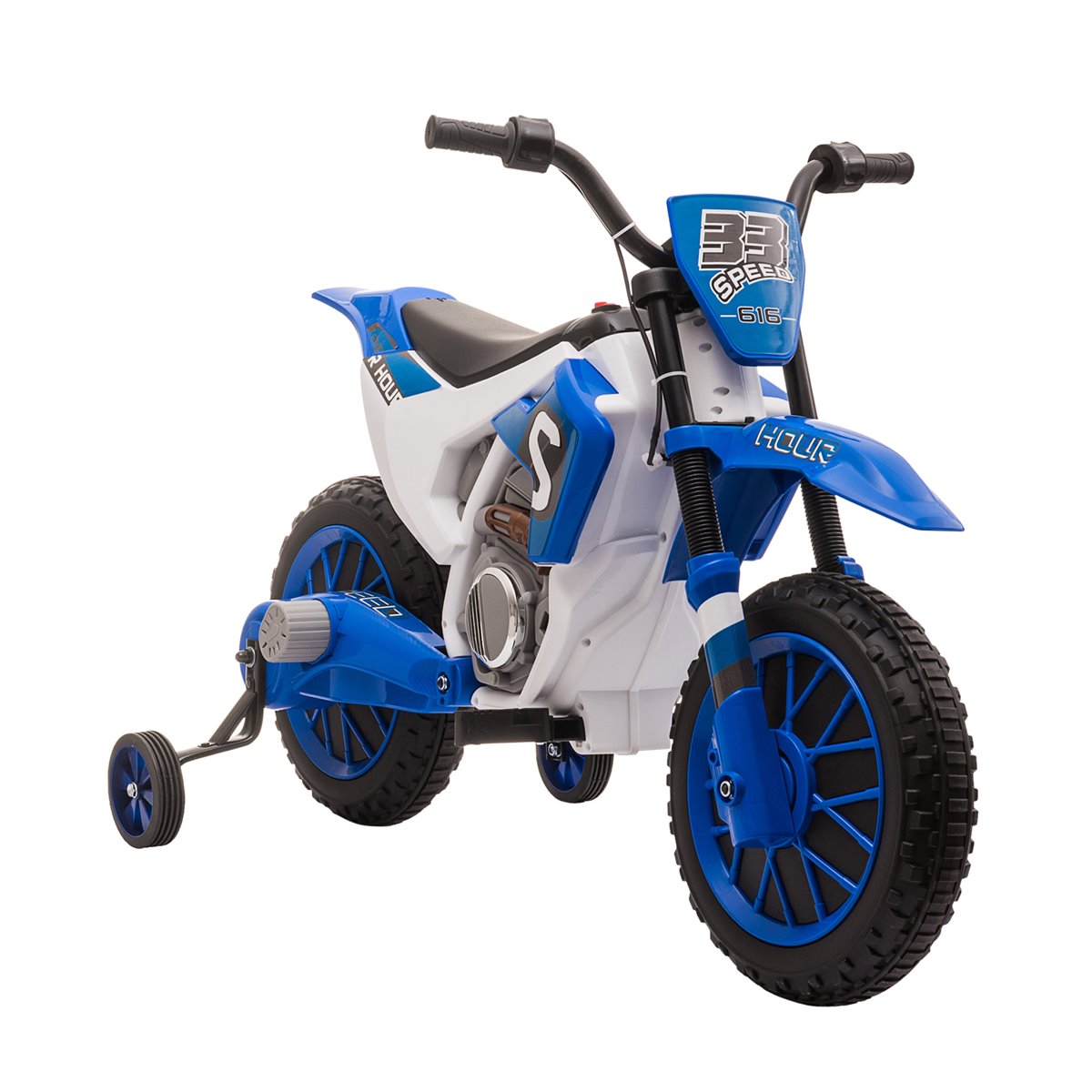 Aosom Motocicleta eléctrica para niños, motocicleta de cross de 6 V con  batería de 3 ruedas con faros de bocina, sonidos realistas, velocidad para