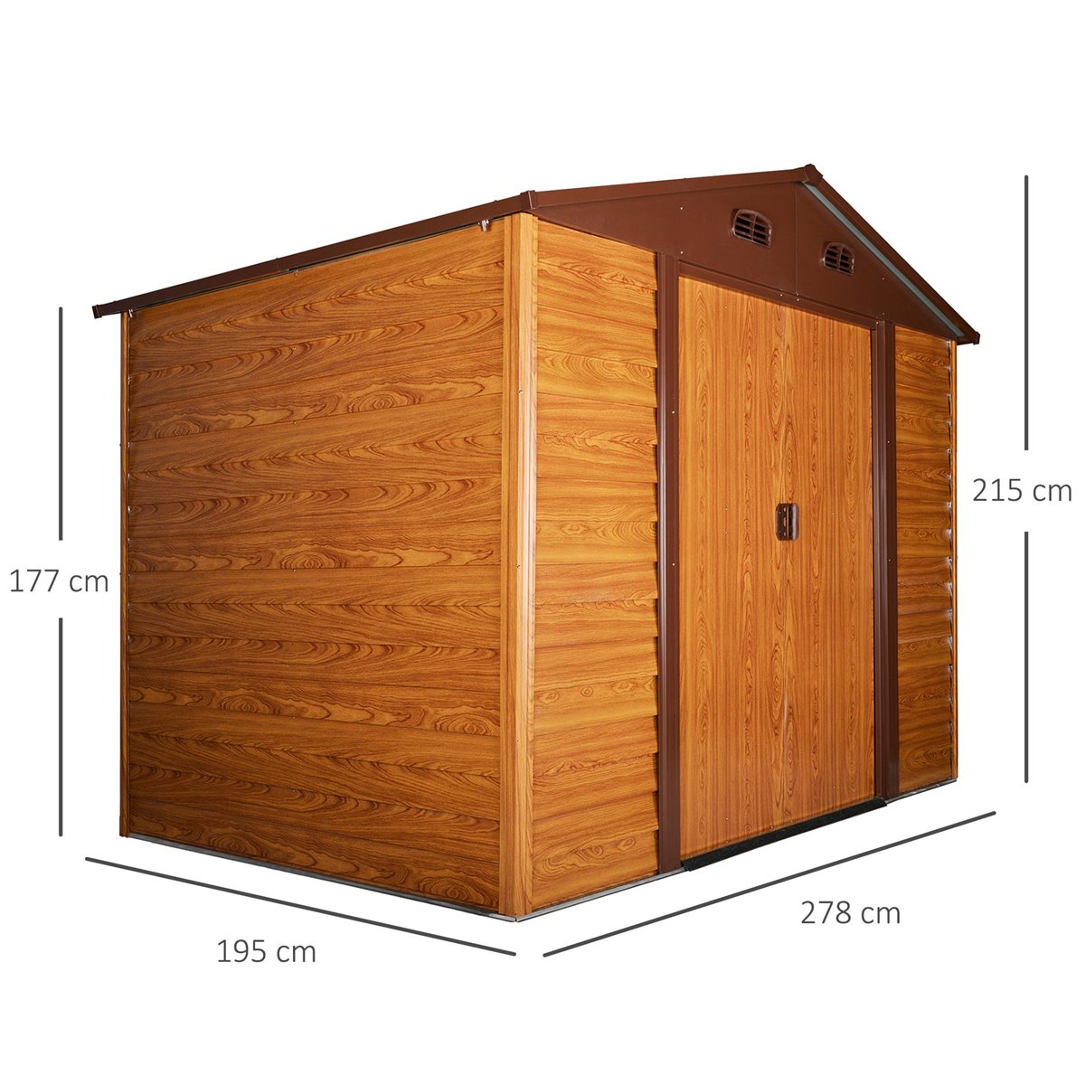 Caseta de jardín de madera cobertizo Outsunny 140x75x157 cm