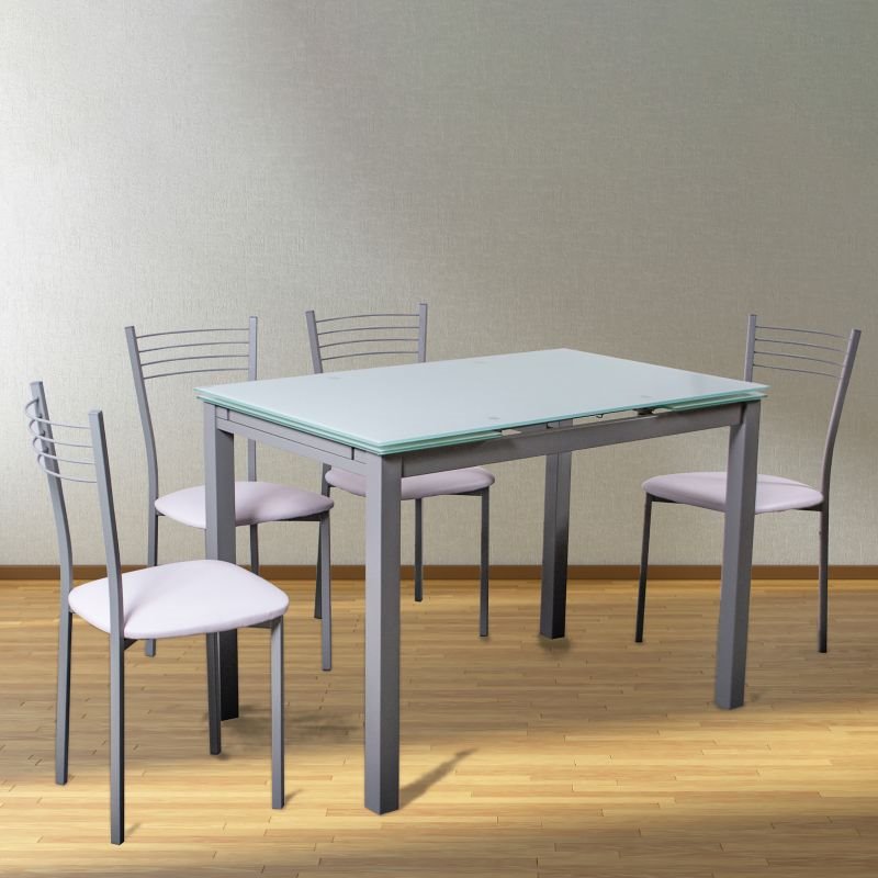 Conjunto de mesa 4 sillas cocina salón Mesa 110x 70 x 76 h