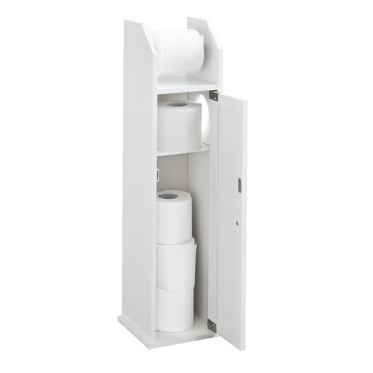 SoBuy madera baño papel higiénico almacenaje gabinete FRG177-W