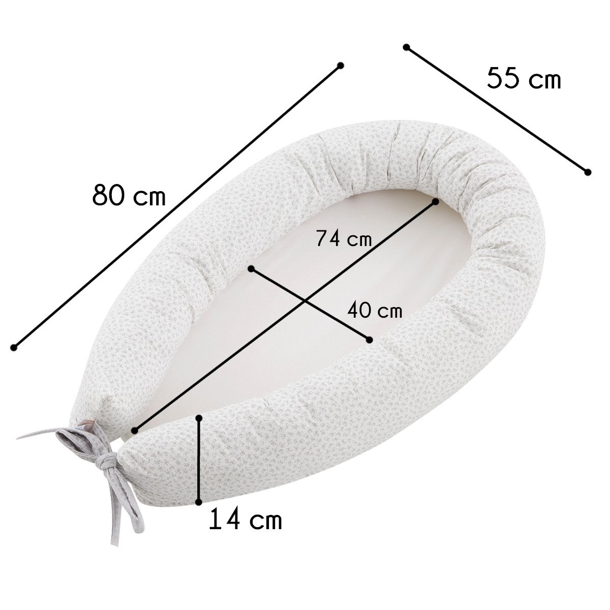 Cojín nido con base impermeable ☔ y desenfundable para bebé 100% algodón  hipoalergénico. Con certificado Oeko-Tex (Gofre Etna)