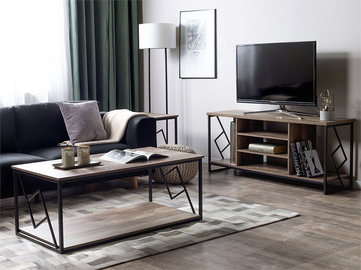 Mueble bajo TV Lak grafito-nordic diseño industrial 