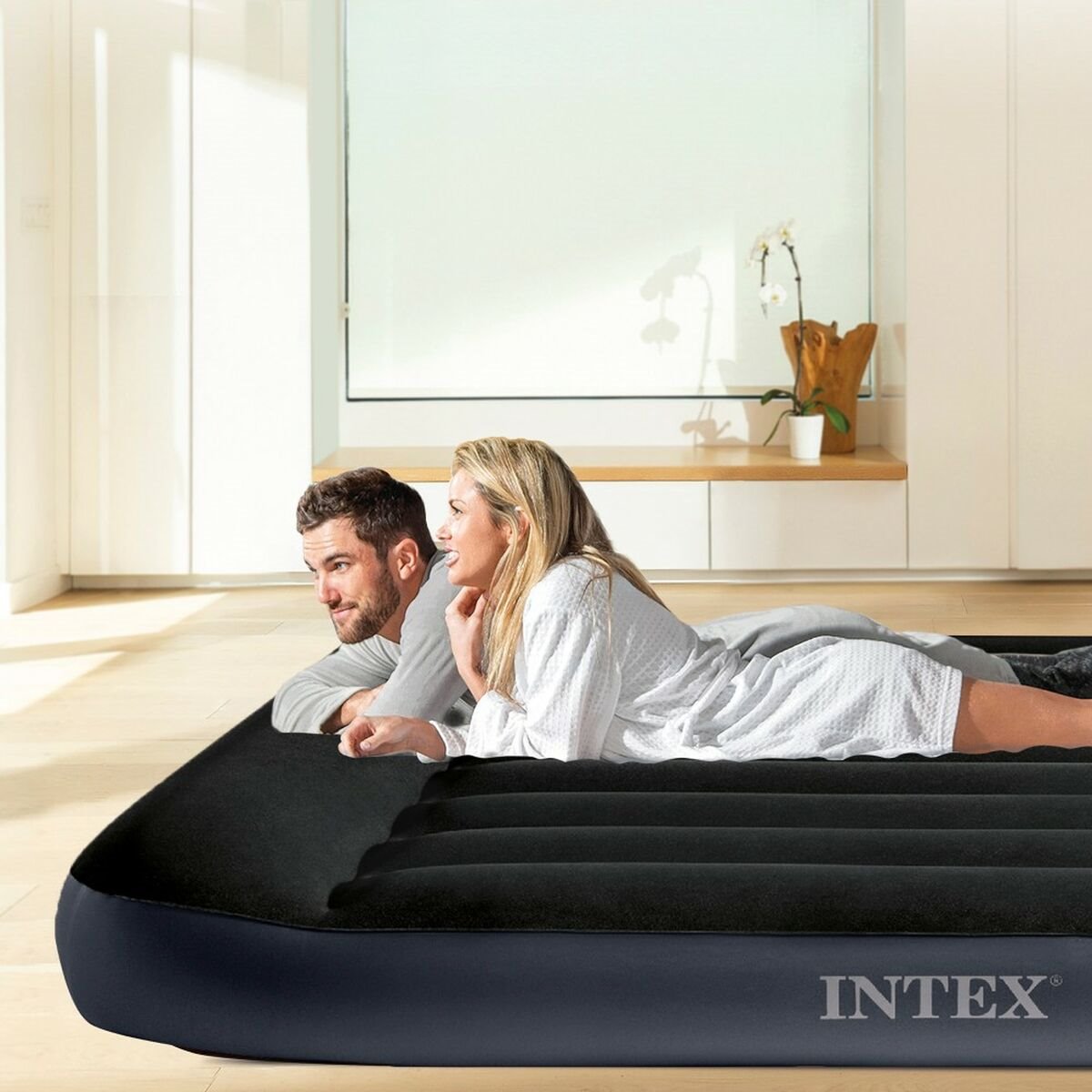 Colchón hinchable individual elevado 99x191 cm | INTEX