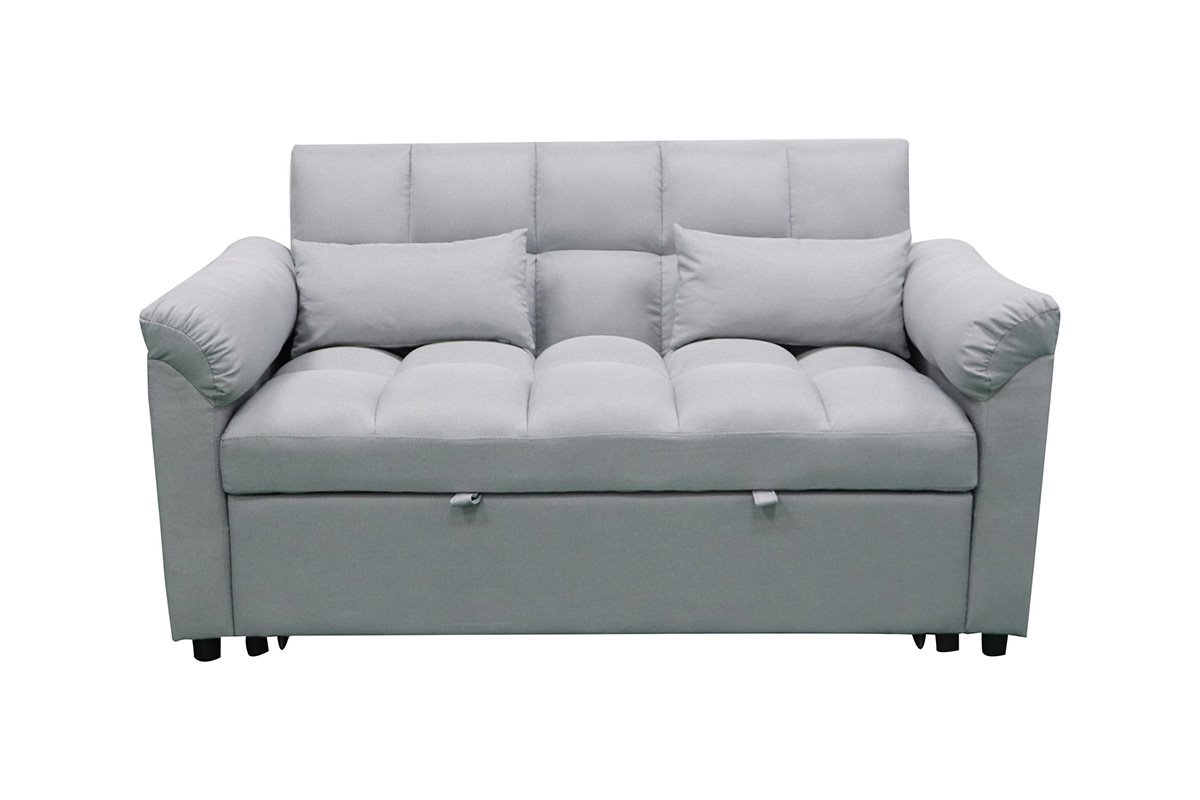 Sofa Cama de Matrimonio Gris Claro 161x88cm (Cama: 135x190cm