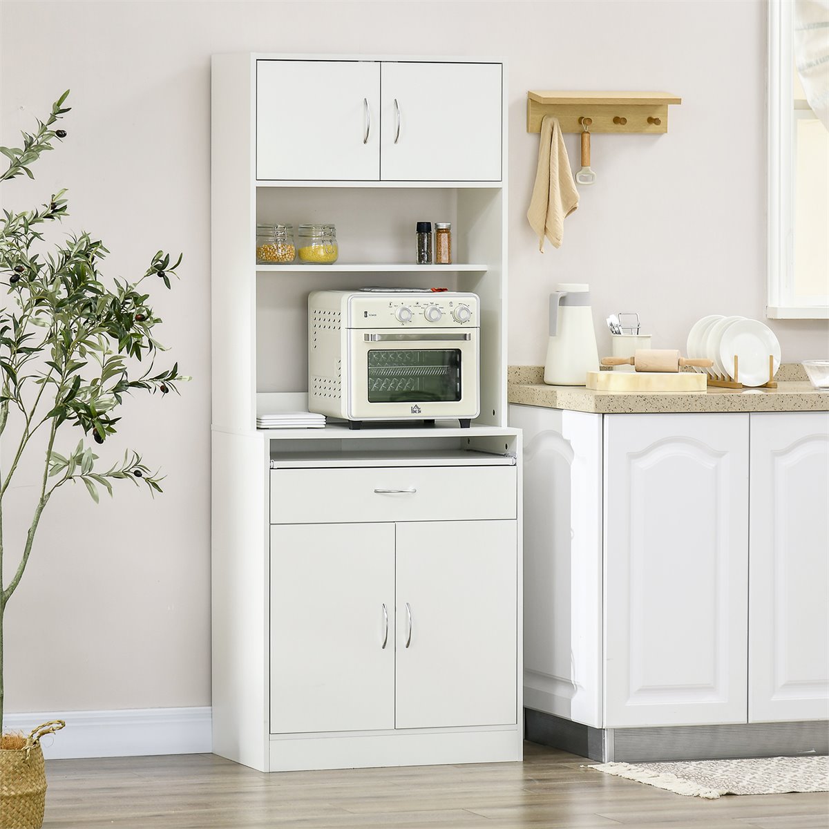 Mueble armario auxiliar de cocina para microondas color b