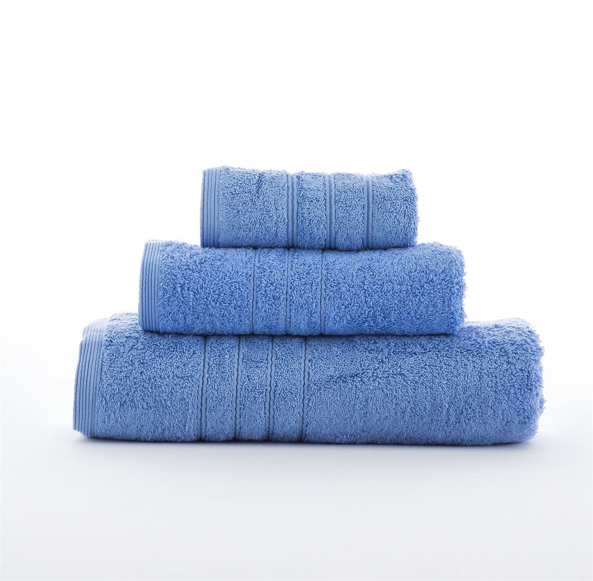 Juego 3 toallas algodón 700 gr/m2 Celeste - Conforama