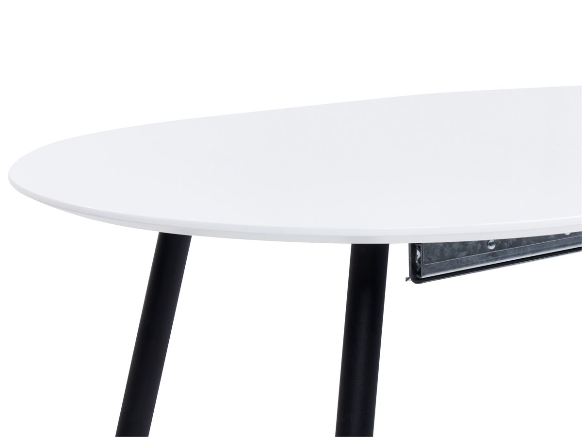 Mesa de comedor extensible blanco/madera clara 120/155 x 80 cm