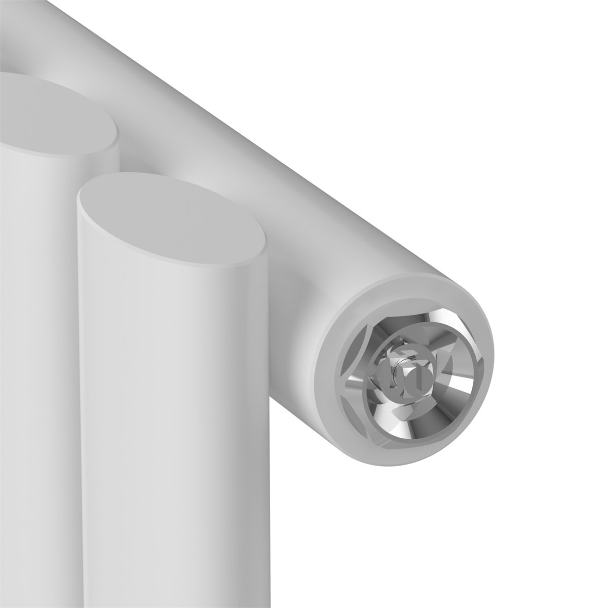 Radiador de baño doblecapa blanco tubo ovalado y conexión al suelo