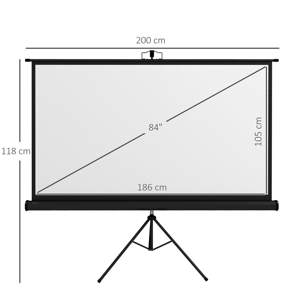 Pantalla de proyector - HOMCOM Soporte 120 Pulgadas, Formato 4:3, Altura  Ajustable, 244x183 cm