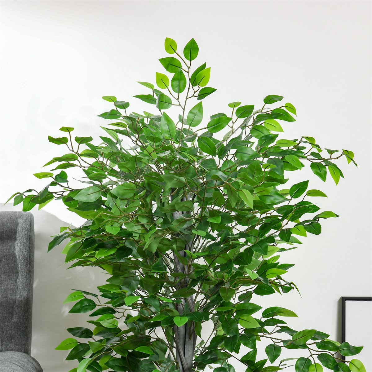 HOMCOM planta ficus artificial 110 cm árbol artificial con 90