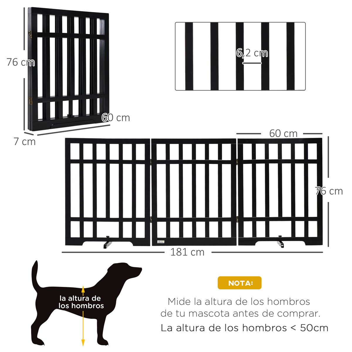 Namsan Barrera de Seguridad para Perros, Gateras para Perros, Instalación  Fácil Bloqueable Vallas de Coche para Perros- Negro (80 x100 cm) :  .es: Bebé