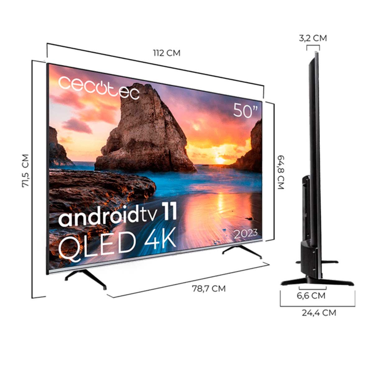 Televisión QLED TV Cecotec V1+ series con resolución 4K UHD y sistema  operativo Android TV 