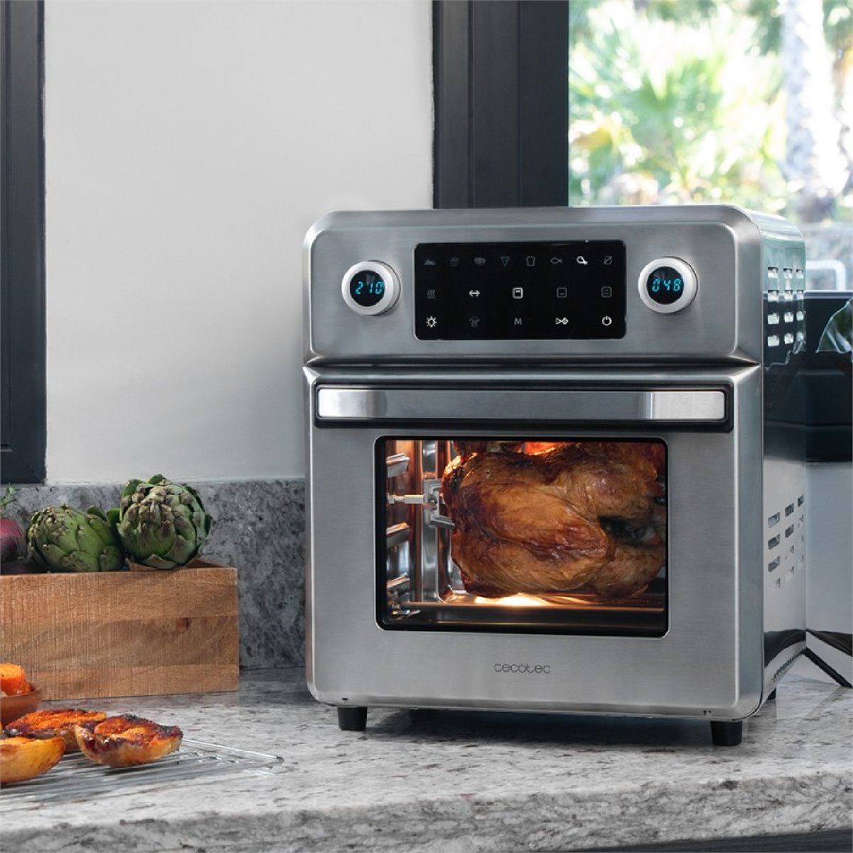 Horno freidora de aire Bake Fry 1400 Steel Touch Cecotec Conforama