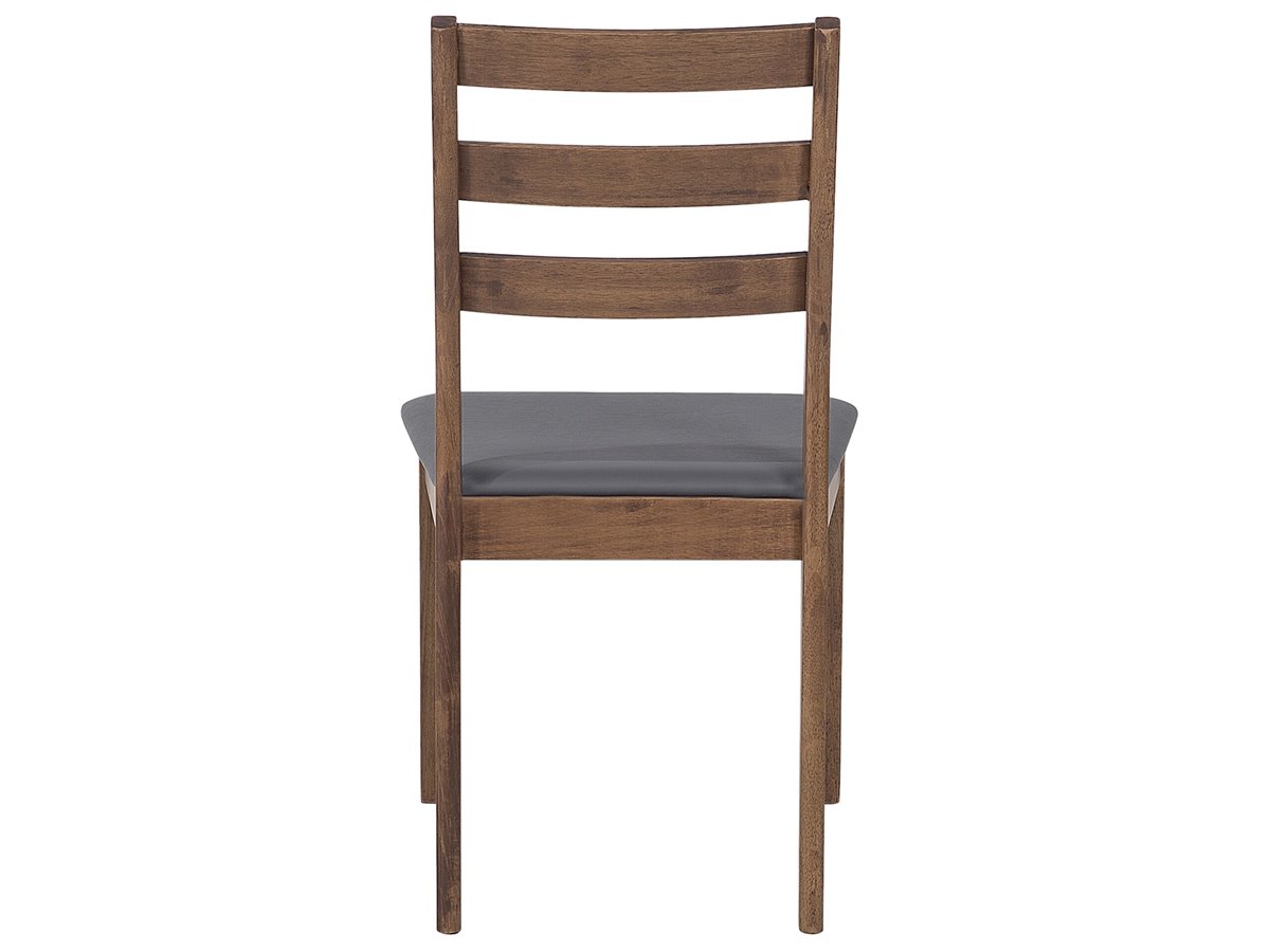 Conjunto de 2 sillas de comedor de madera de caucho oscura/gris MODESTO -  Conforama
