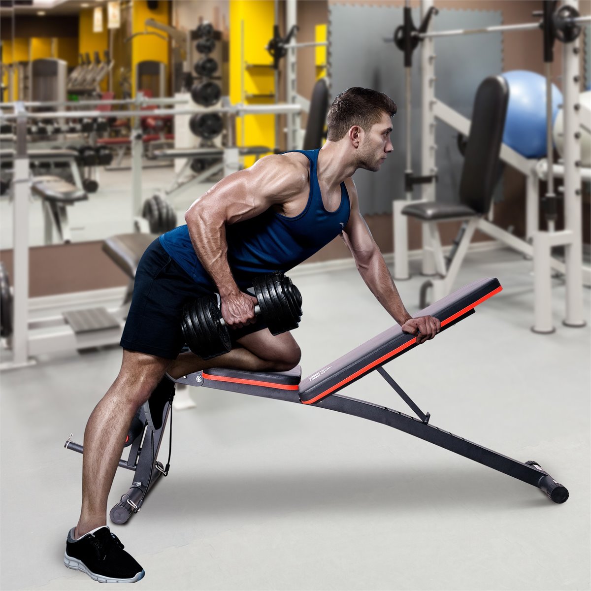 Homcom Banco de Musculación Banco de Pesas Maquina de Fitness Entrenar  Musculos 165x68x114cm con Respaldo…