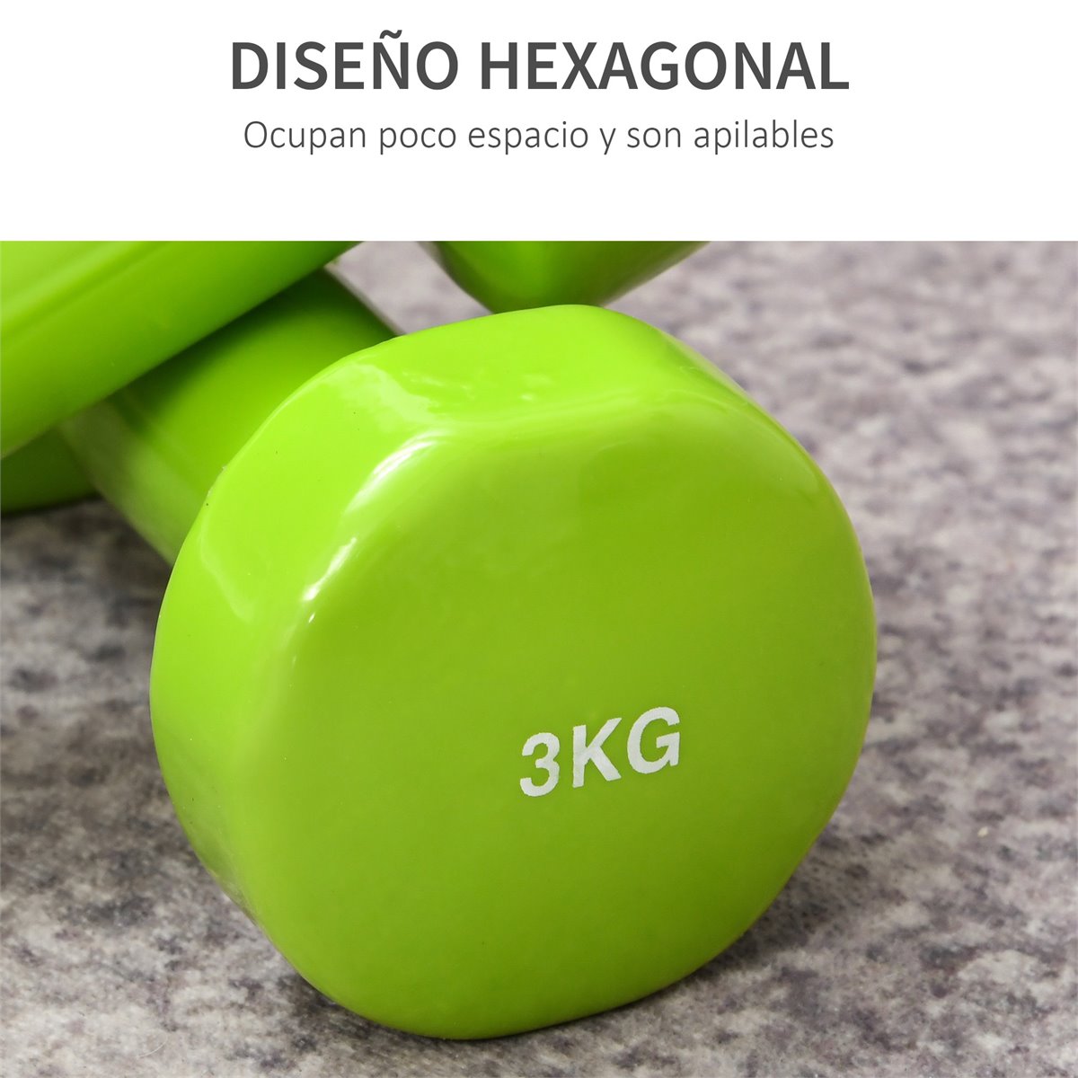 1 Mancuerna pesa 8 kg con revestimiento de Neopreno hexagonal 8