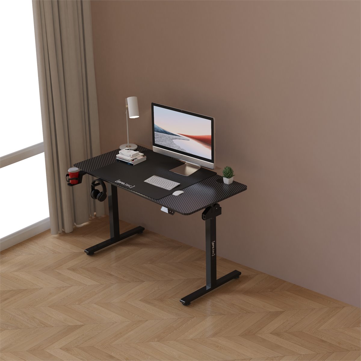 Mesa de ordenador con ruedas SABINE color Negro - Conforama