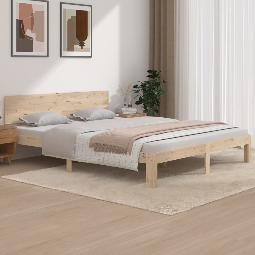 Estructura de cama de madera maciza 160x200 cm - Conforama