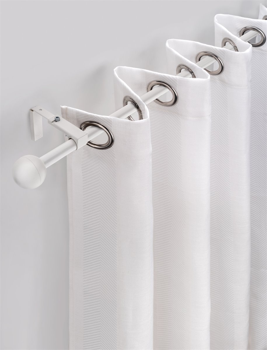Barra cortina extensible ROUND 120-210cm blanco mate - Conforama