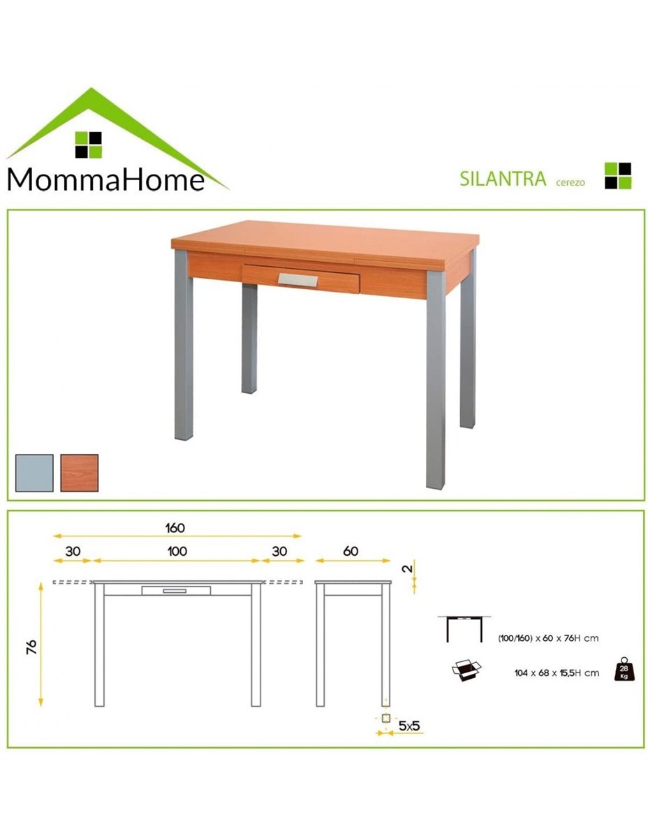 Mesa de cocina extensible modelo Silanta - Momma Home