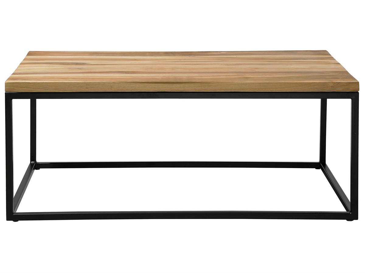Mesa centro rectangular, madera maciza color roble, 100 cm longitud PALMA