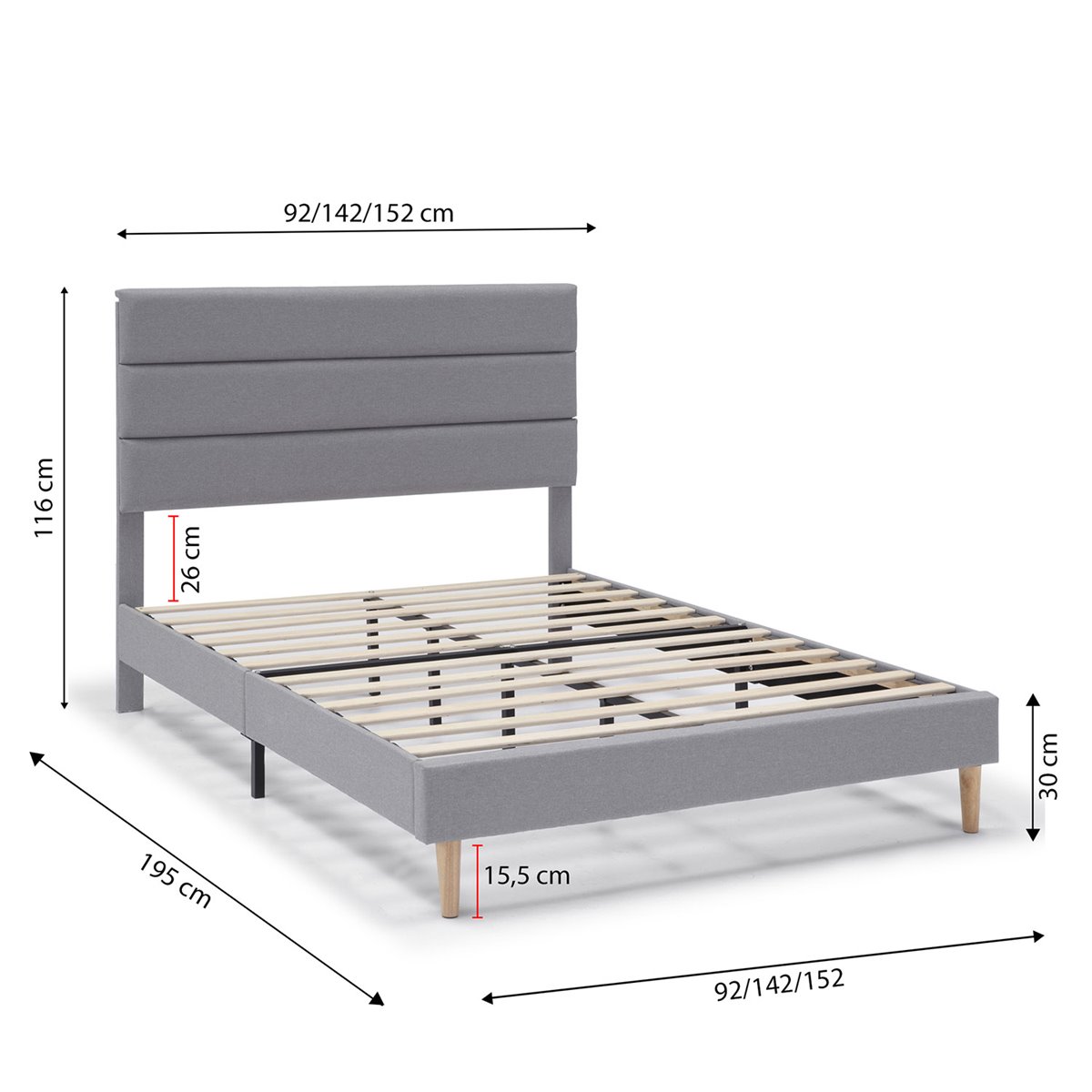 Base de cama tapizada TAPIFLEX - Conforama
