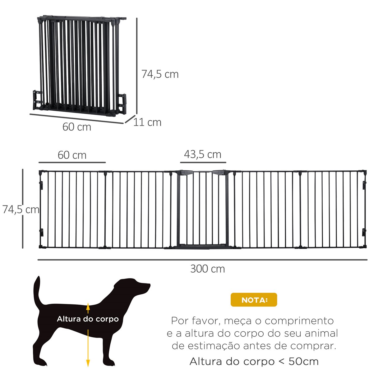 Barrera Plegable de 3 Paneles para Perros Recinto de Seguridad