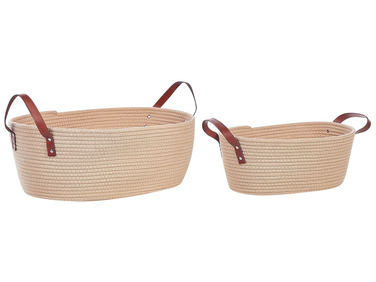 Conjunto de 2 cestas de yute natural 25 cm KORNAK 