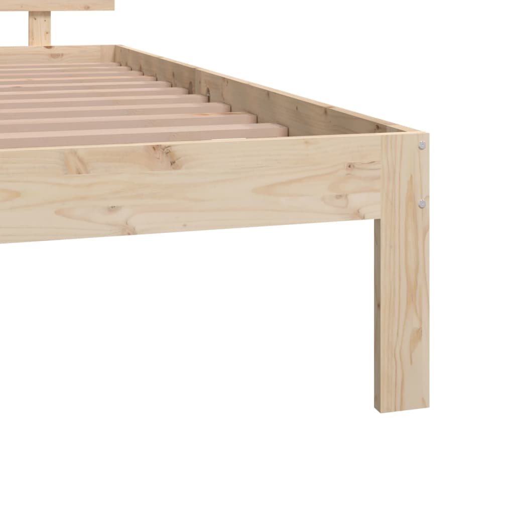 Estructura de cama de matrimonio madera maciza 120x190 cm