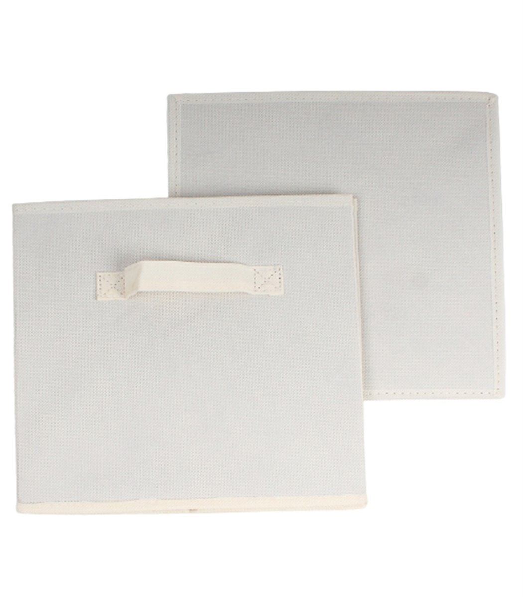 Maison Exclusive Cajas de almacenaje 10 uds tela no tejida crema 28x28x28  cm