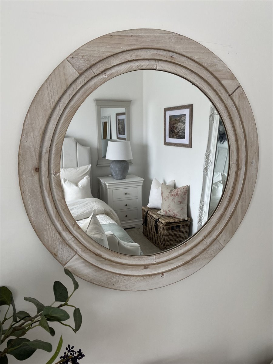 Espejo de pared para el baño Modugno aluminio redondo Ø 40 cm dorado  [en.casa]